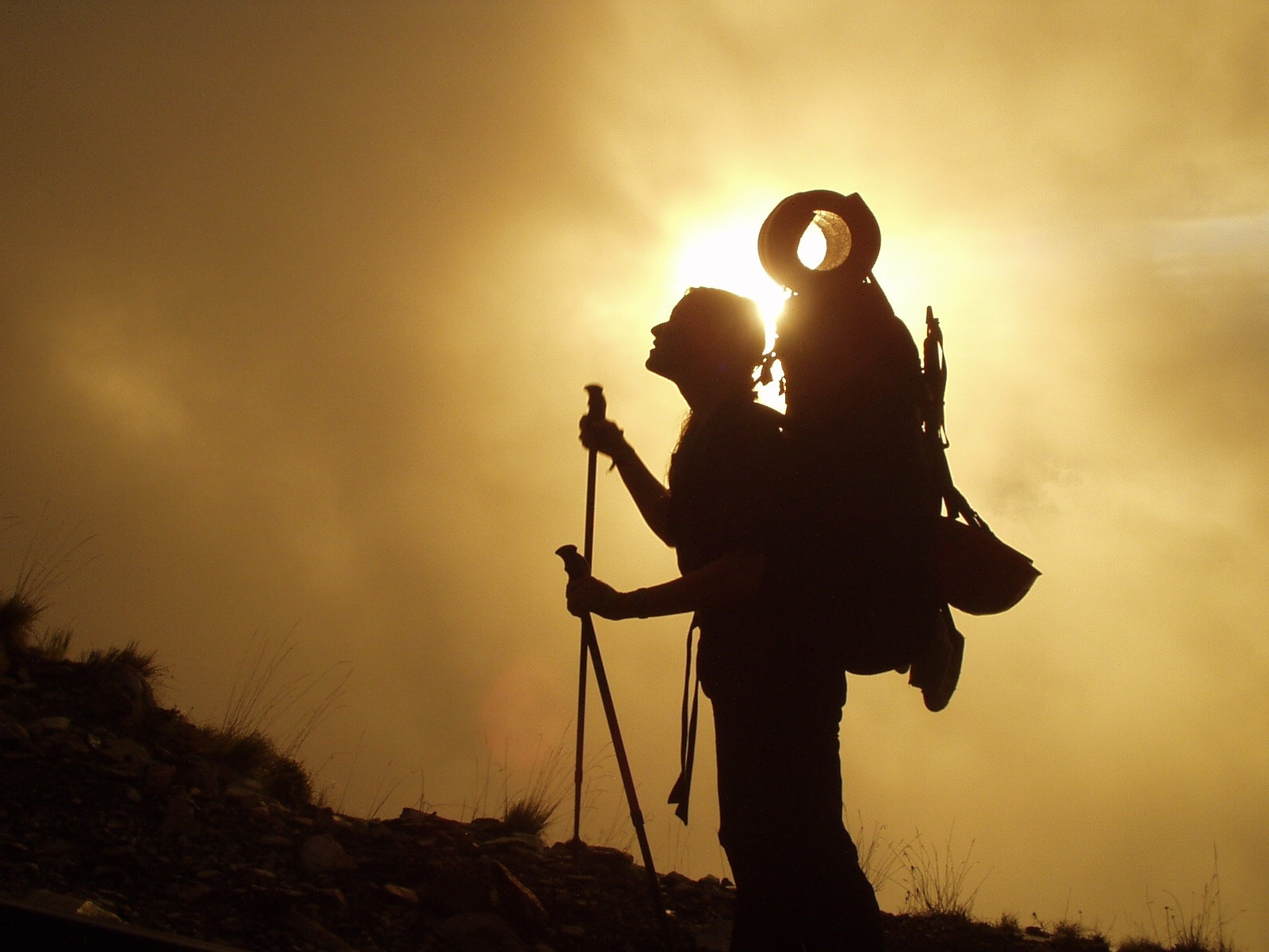 Silhouette of a Hiker